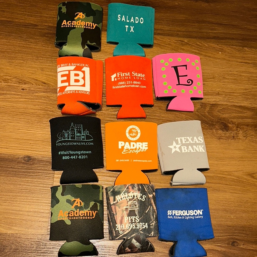 Colorful Green and Orange Beverage Koozies for Refreshing Drinks